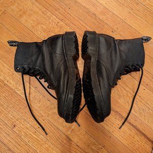 Dr Martens, black soft leather 8 hole boot, UK 4